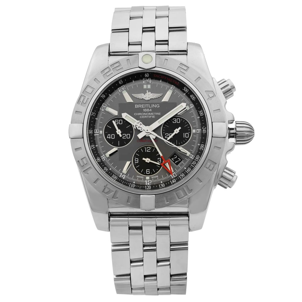 Front Full View Of Breitling AB042011/F561-375A Stainless Steel Watch Display Model Condition {Product Condition}