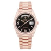 Front Full View Of Rolex 128235-0041 Rose Gold Plated Watch New Condition {Product Condition}