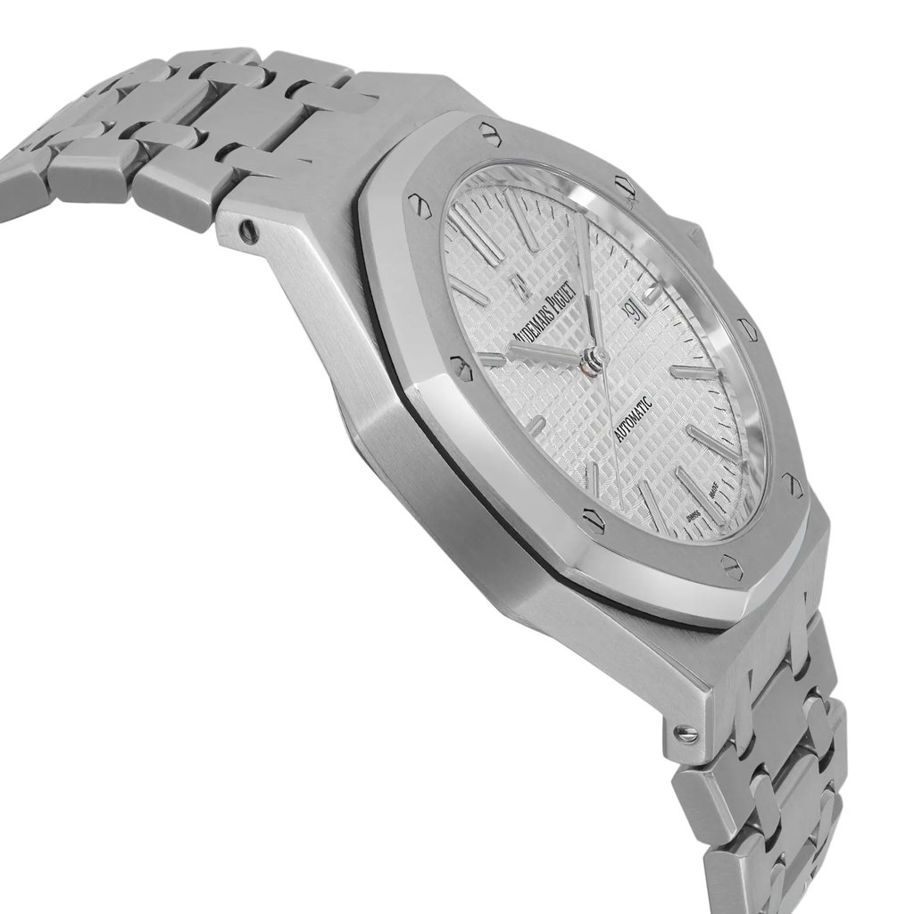 View Of Opposite Crown Facing Side Of Audemars Piguet 15400ST {Case Material} Watch Pre Owned Condition