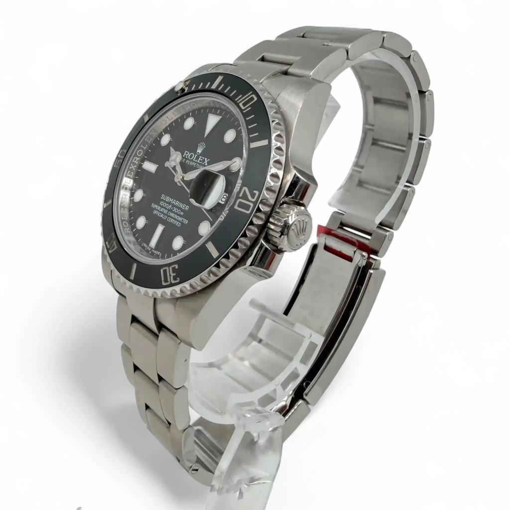 View Of Crown Facing Side Of Rolex 16610LN Stainless Steel Watch Pre Owned Condition