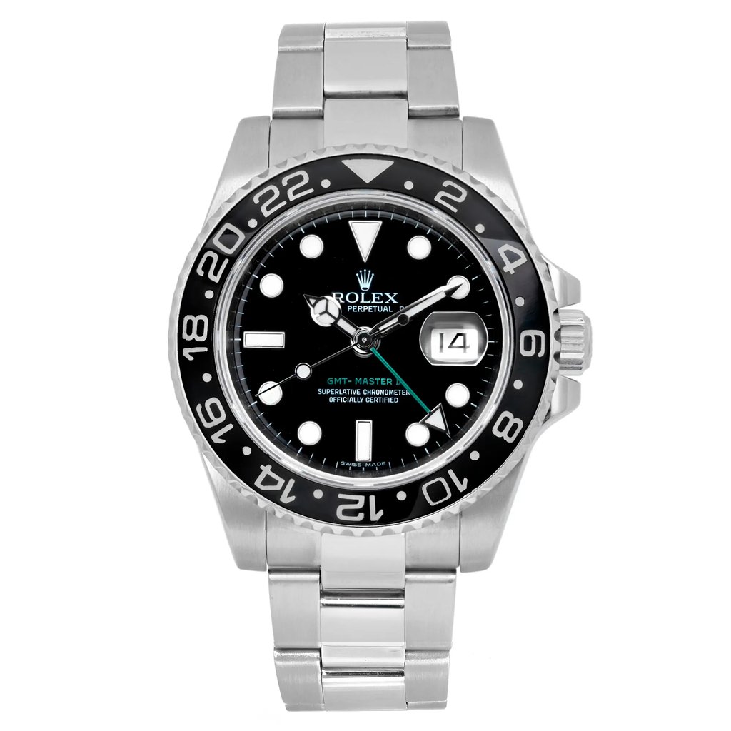 Front Full View Of Rolex 116710LN Stainless Steel Watch Pre Owned Condition Good