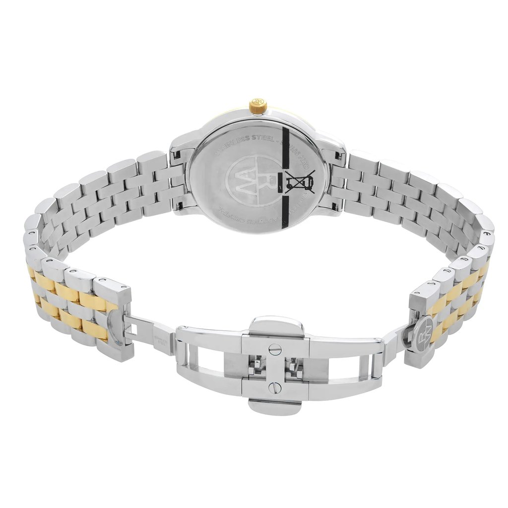 Back View Of Solid Back Case And Open Stainless Steel Band Of RAYMOND WEIL 5388-SPS-97081 Watch Unworn Condition