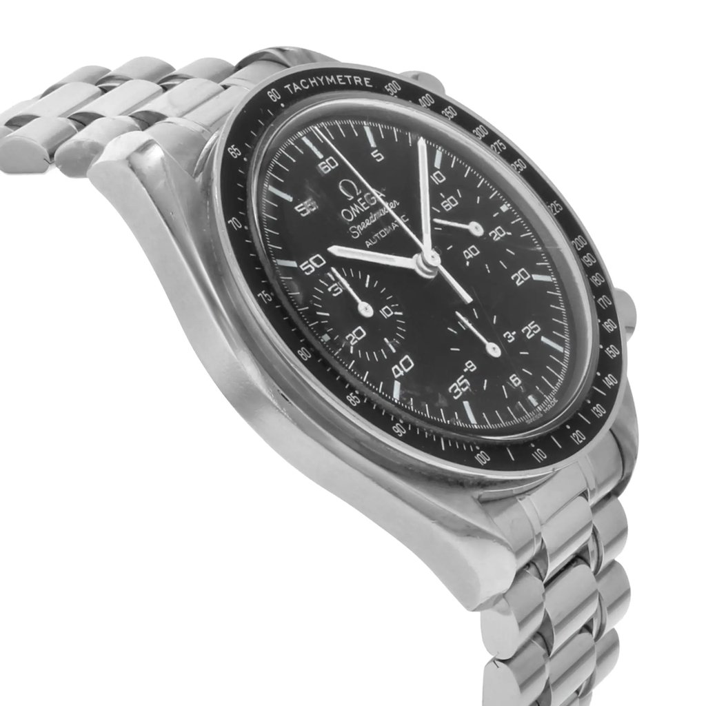 View Of Opposite Crown Facing Side Of OMEGA 3510.50.00 Stainless Steel Watch Pre Owned Condition