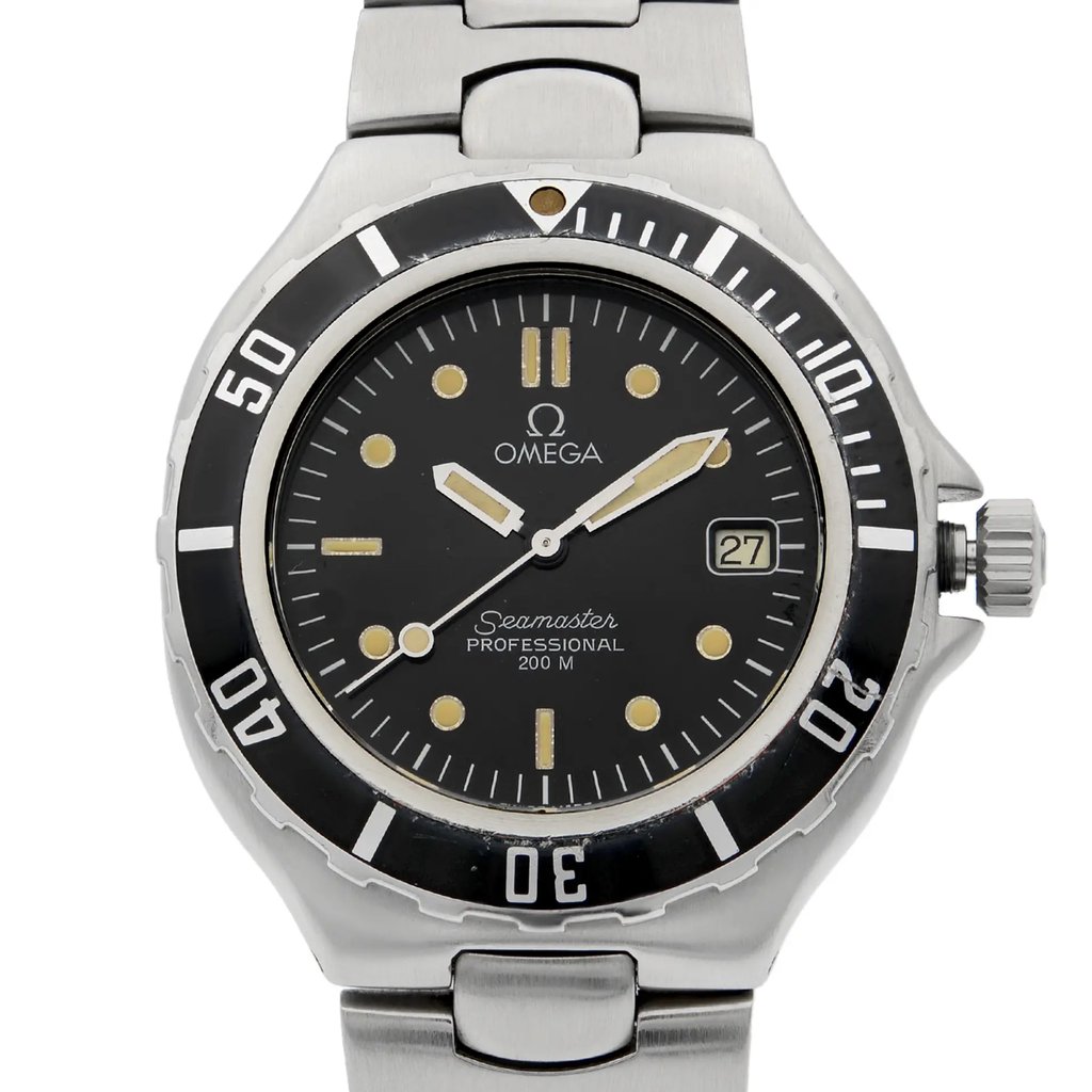 Up Close Front Facing Picture Of OMEGA 396.1052 Stainless Steel Watch Pre Owned Condition