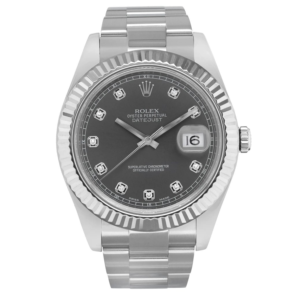 Front Full View Of Rolex 116334 Stainless Steel Watch Pre Owned Condition Good