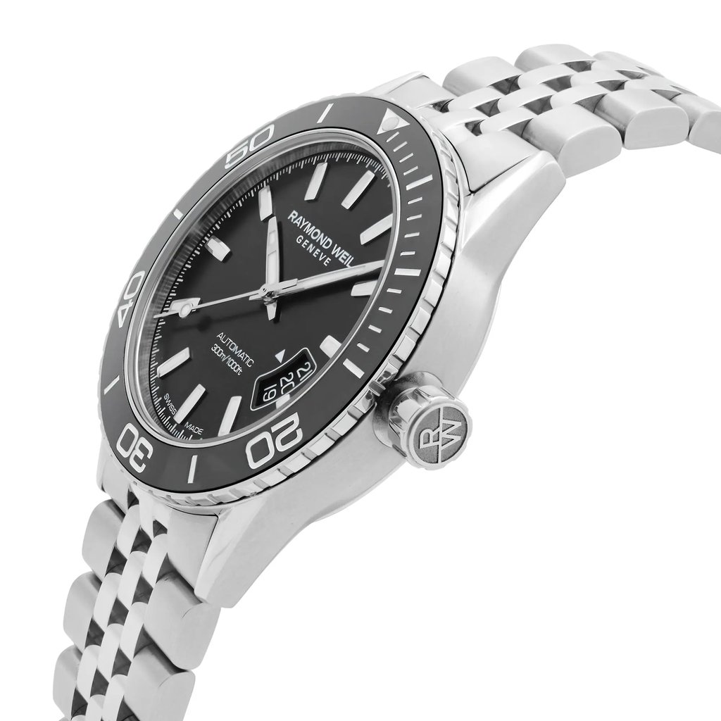 View Of Crown Facing Side Of RAYMOND WEIL 2760-ST1-20001 Stainless Steel Watch Pre Owned Condition