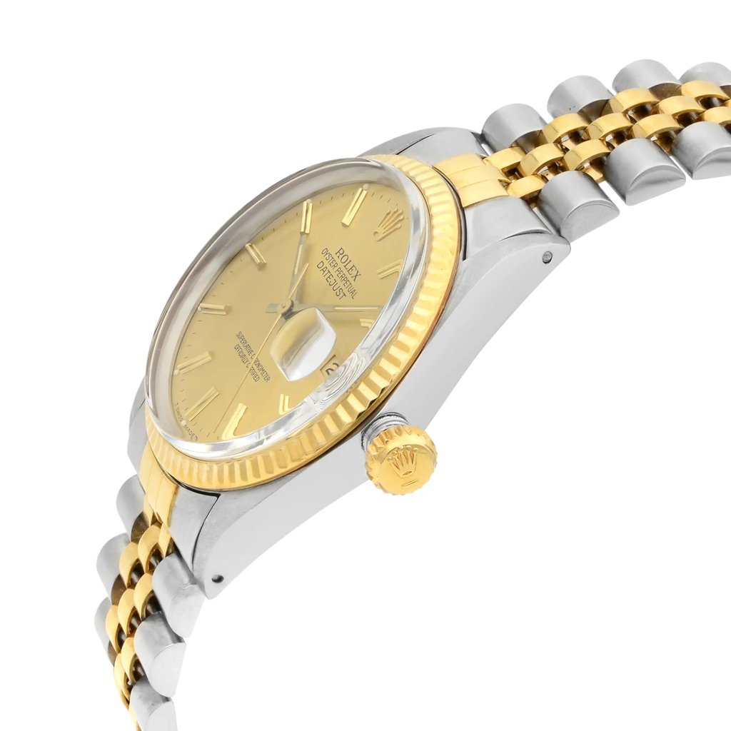 View Of Crown Facing Side Of Rolex 16013 Stainless Steel Watch Pre Owned Condition