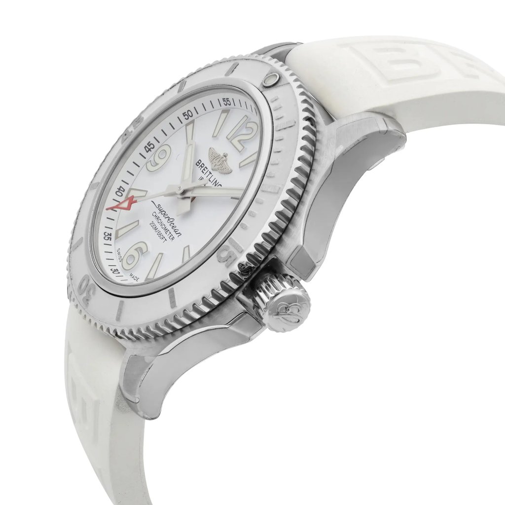 View Of Crown Facing Side Of Breitling A17316D21A1S1 Stainless Steel Watch Unworn Condition
