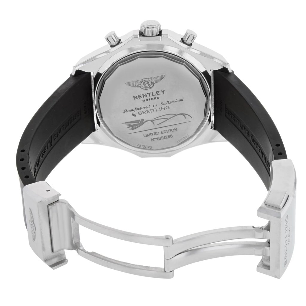 Back View Of {Caseback} Back Case And Open Rubber Band Of Breitling AB022022/BC84-220S Watch Pre Owned Condition