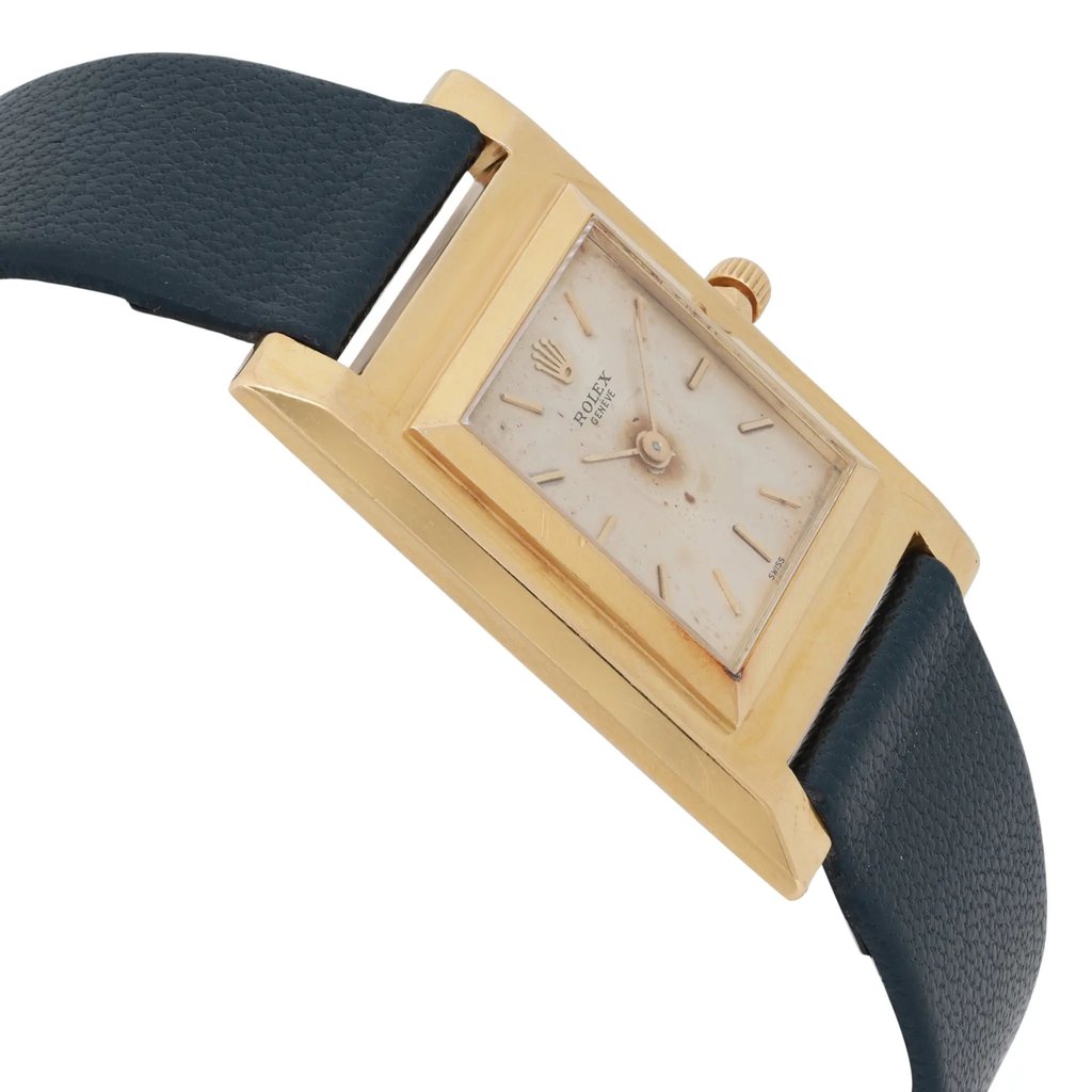 View Of Opposite Crown Facing Side Of Rolex 9578 Yellow Gold Watch Pre Owned Condition
