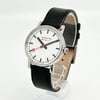 Up Close Front Facing Picture Of Mondaine MSE.35110.LB Stainless Steel Watch Pre Owned Condition