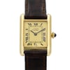 Up Close Front Facing Picture Of Cartier NA Silver Watch Pre Owned Condition