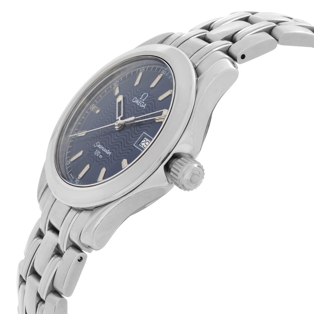 View Of Crown Facing Side Of Omega  2511.81.00 Stainless Steel Watch Pre Owned Condition