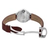 Back View Of Screwback Back Case And Open Leather Band Of Cartier W4BB0027 Watch Pre Owned Condition
