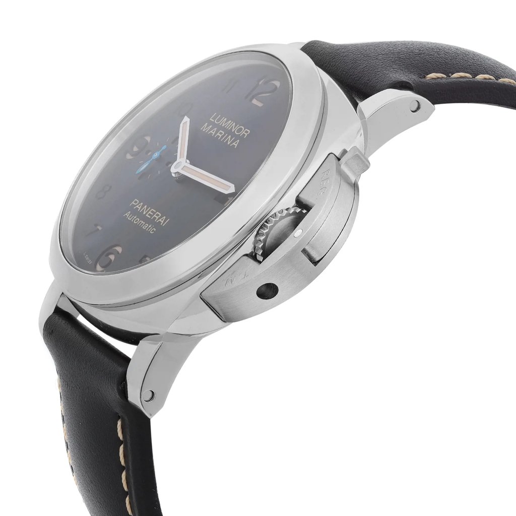 View Of Crown Facing Side Of Panerai PAM01359 Stainless Steel Watch Display Model Condition