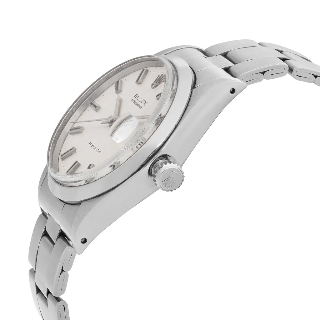 View Of Crown Facing Side Of Rolex 6694 Stainless Steel Watch Pre Owned Condition