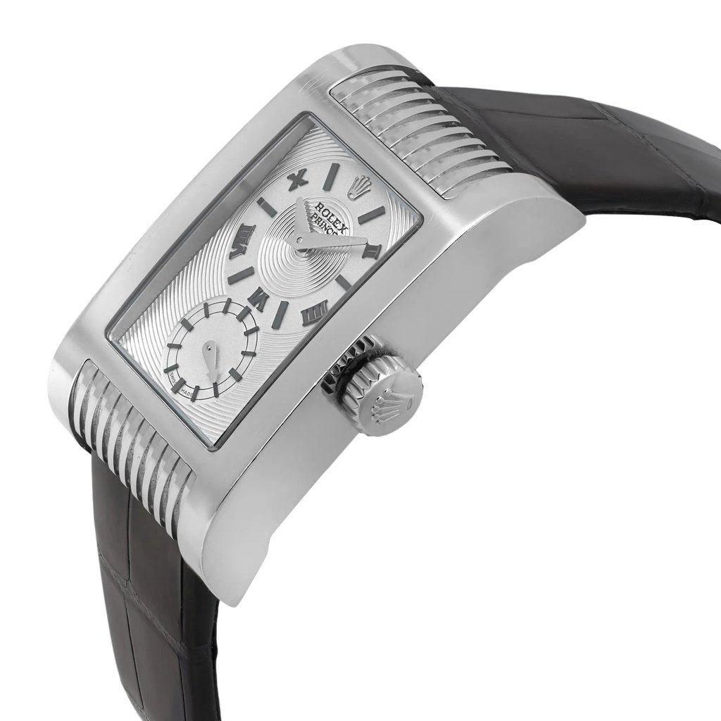 View Of Crown Facing Side Of Rolex 5441 White Gold Watch Pre Owned Condition