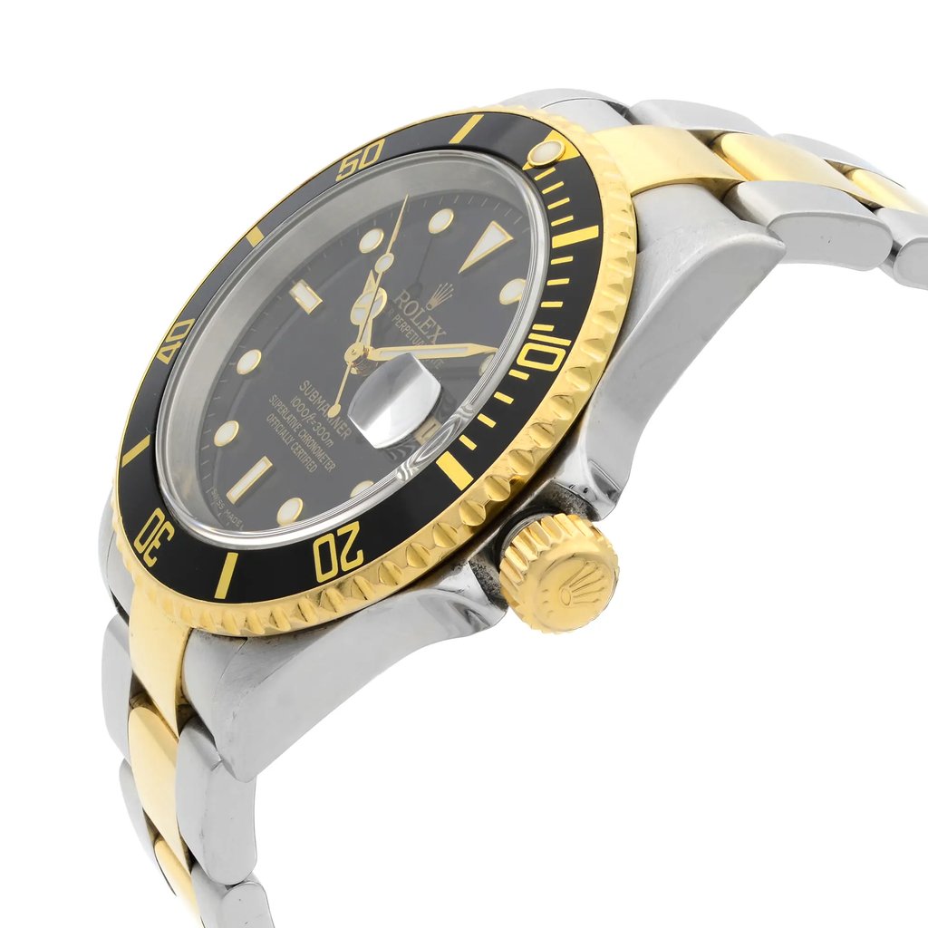 View Of Crown Facing Side Of Rolex 16613T Stainless Steel Watch Pre Owned Condition