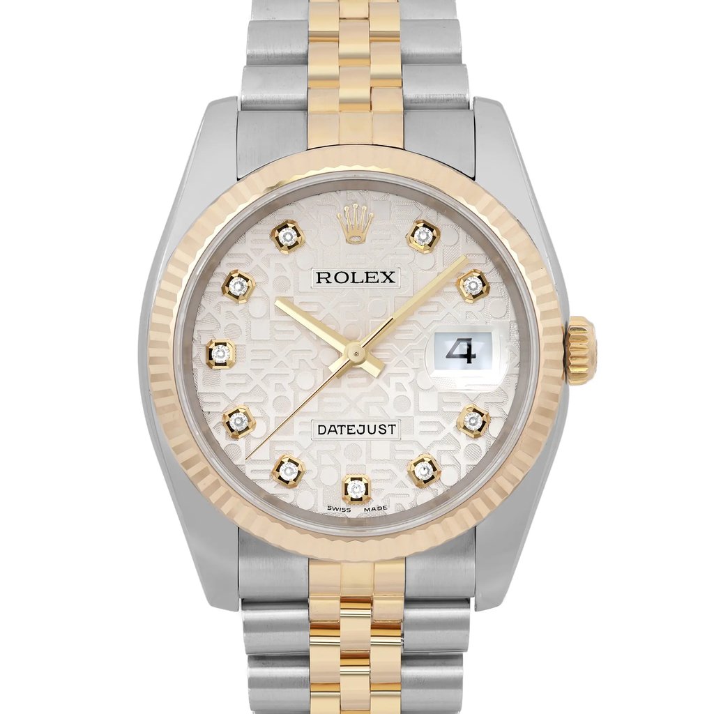 Up Close Front Facing Picture Of Rolex 116233 Stainless Steel Watch Pre Owned Condition