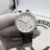 Back View Of Solid Back Case And Open Stainless Steel Band Of Michael Kors MK6428 Watch Display Model Condition