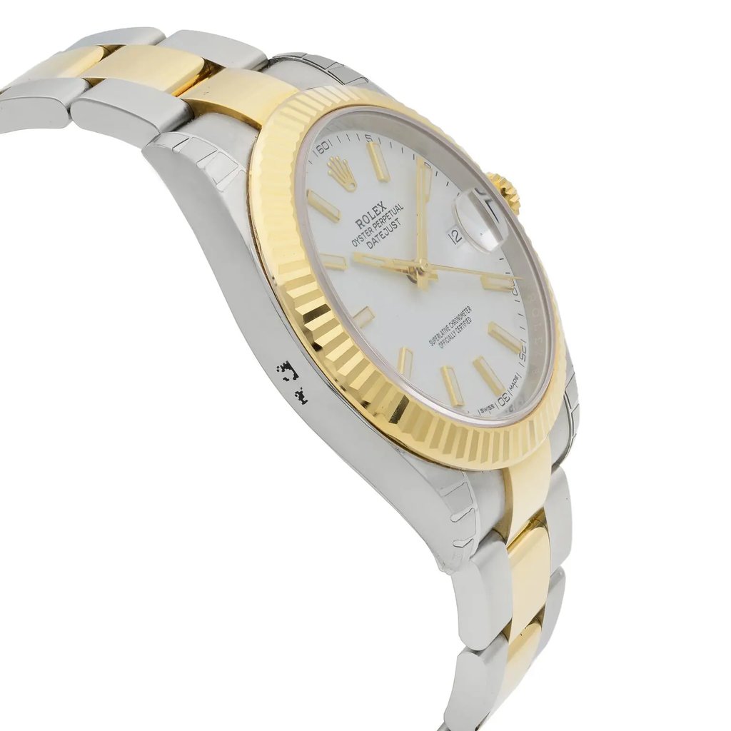 View Of Opposite Crown Facing Side Of Rolex 126333 Stainless Steel Watch Unworn Condition