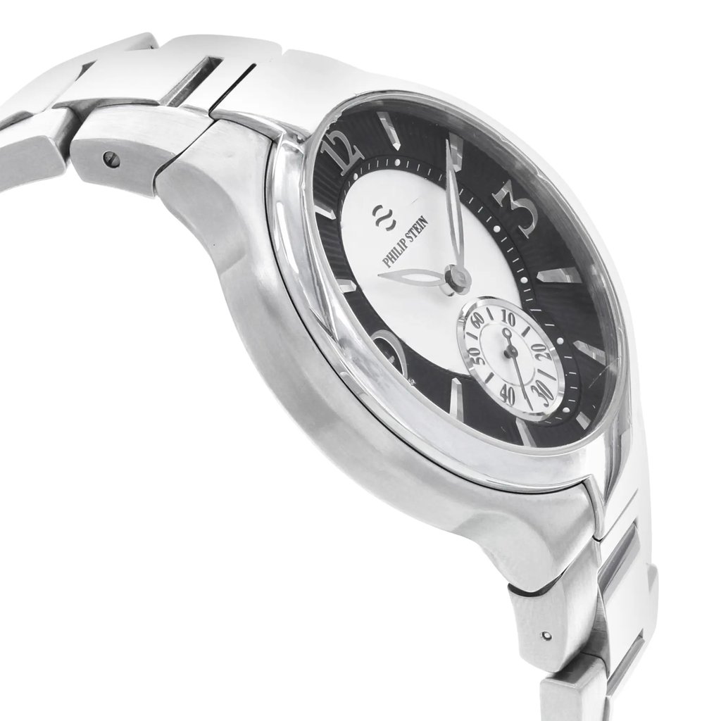 View Of Opposite Crown Facing Side Of Philip Stein 43-MBW-SS Stainless Steel Watch Pre Owned Condition