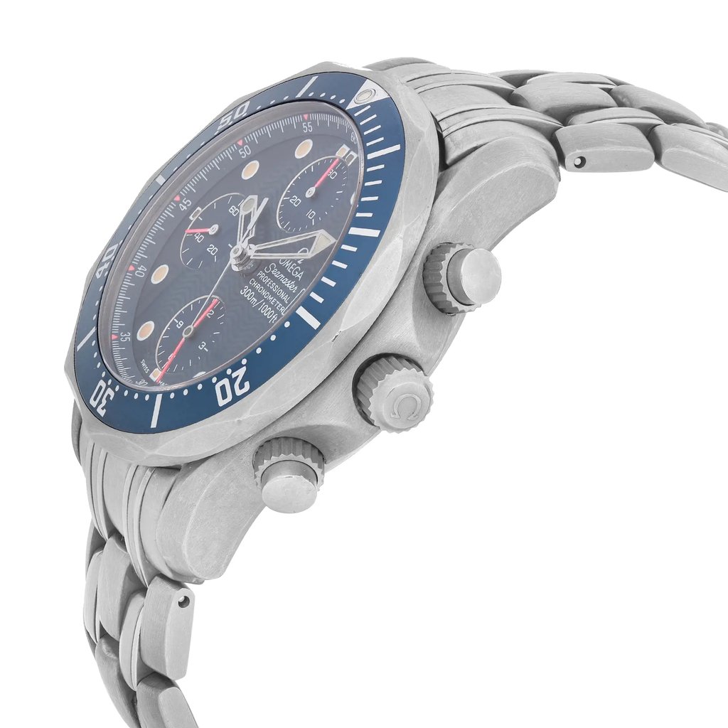 View Of Crown Facing Side Of OMEGA 2298.80.00 Titanium Watch Pre Owned Condition