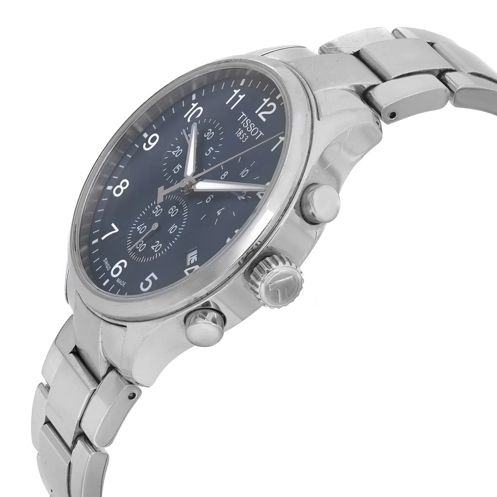 View Of Crown Facing Side Of Tissot T116.617.11.047.01 Stainless Steel Watch Pre Owned Condition
