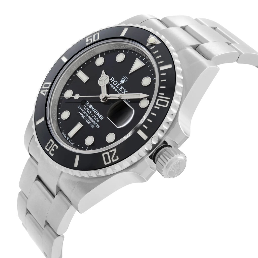 View Of Crown Facing Side Of Rolex 126610LN Stainless Steel Watch Pre Owned Condition