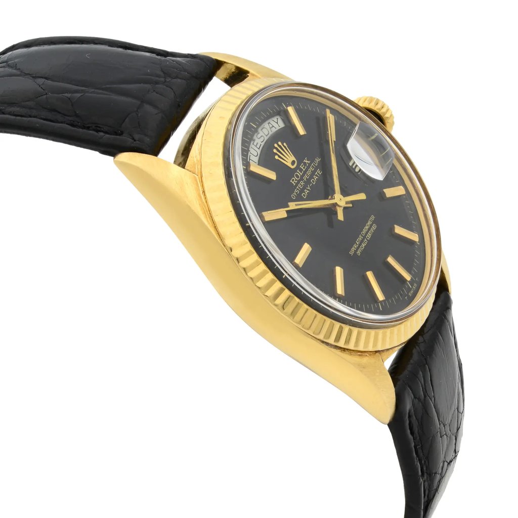 View Of Opposite Crown Facing Side Of Rolex 1803 Gold 18kt Watch Pre Owned Condition