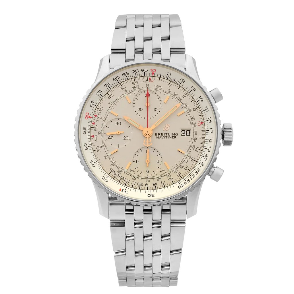 Front Full View Of Breitling A13324121G1A1 Stainless Steel Watch Display Model Condition Excellent