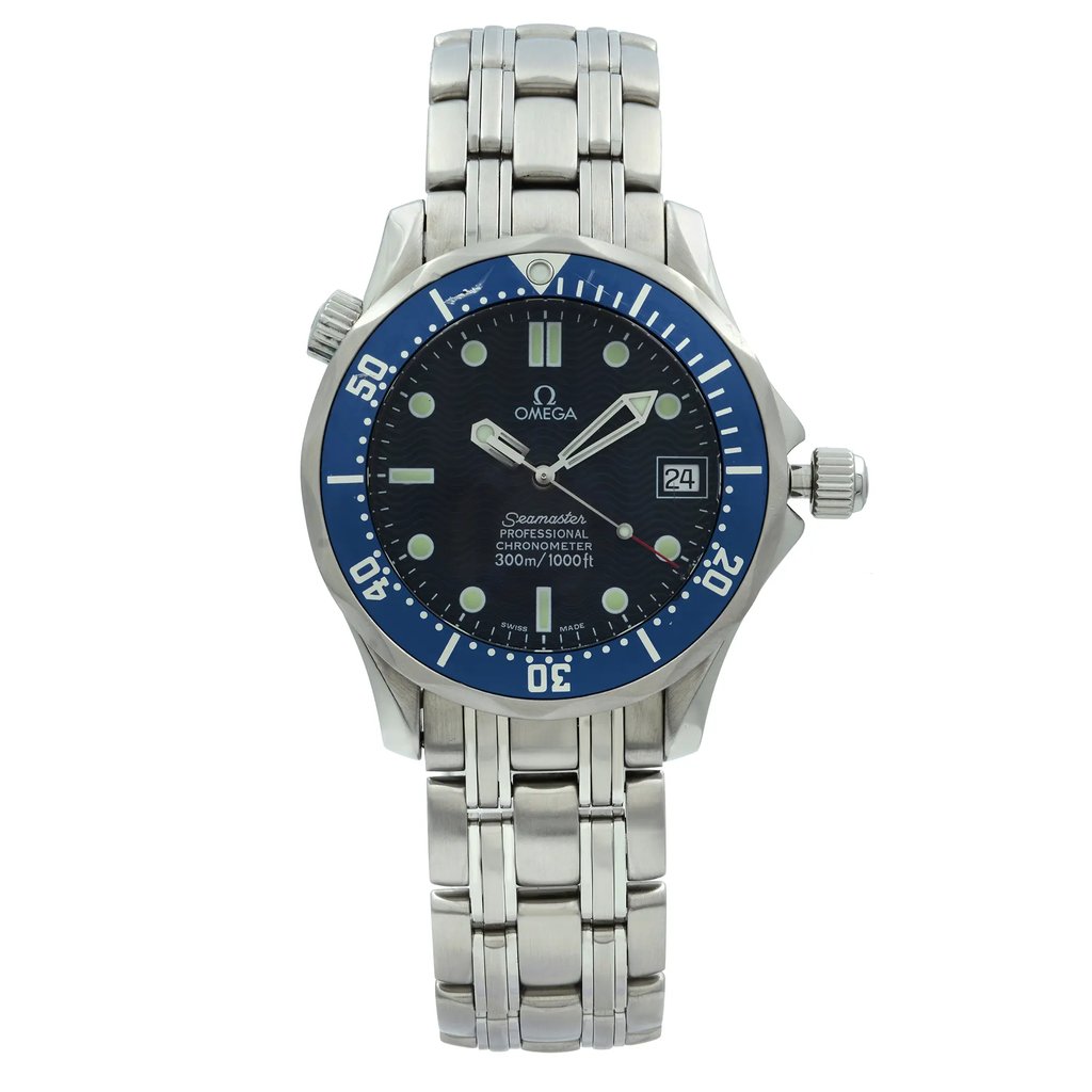 Front Full View Of OMEGA 2551.80.00 Stainless Steel Watch Pre Owned Condition {Product Condition}