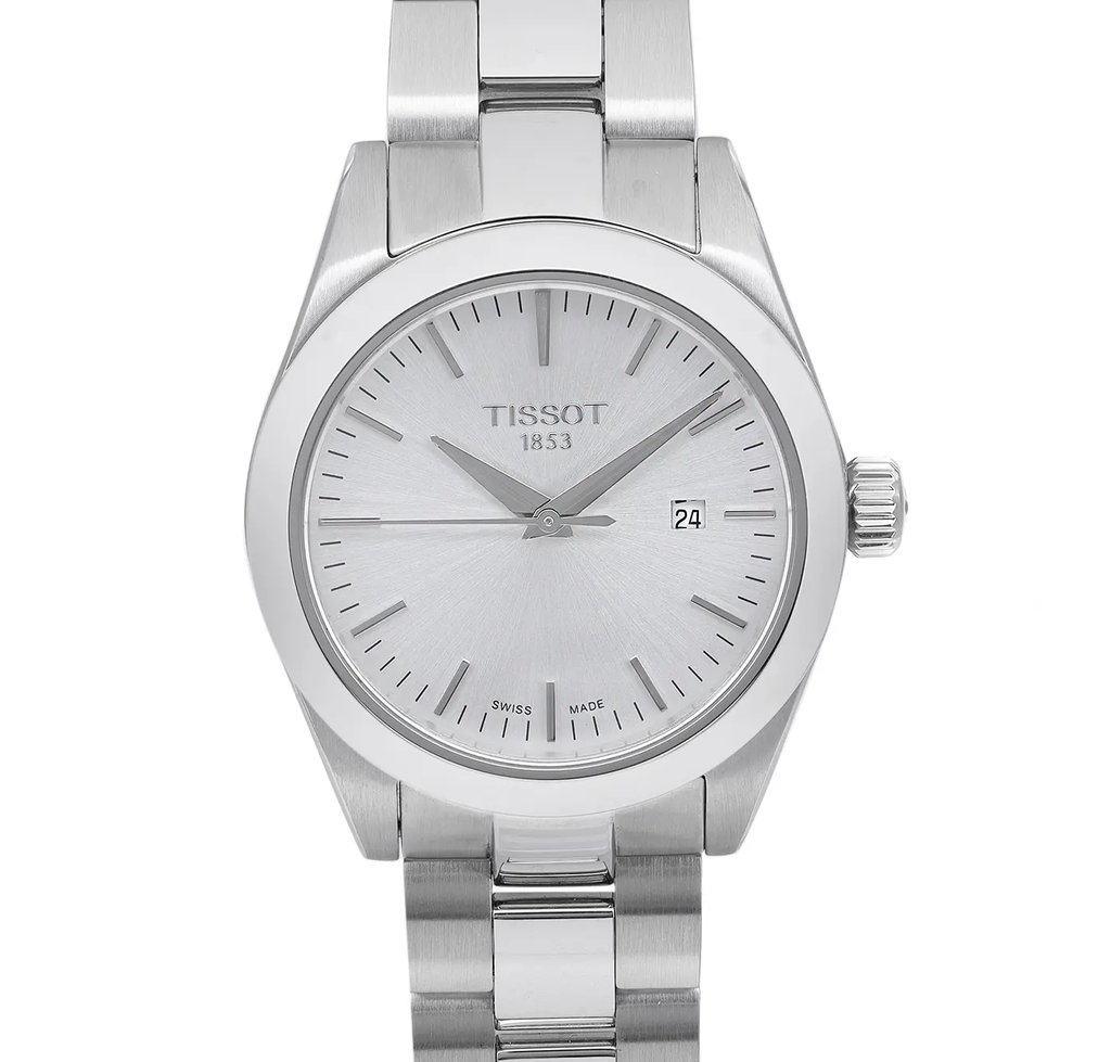 Up Close Front Facing Picture Of Tissot T132.010.11.031.00 Stainless Steel Watch Display Model Condition