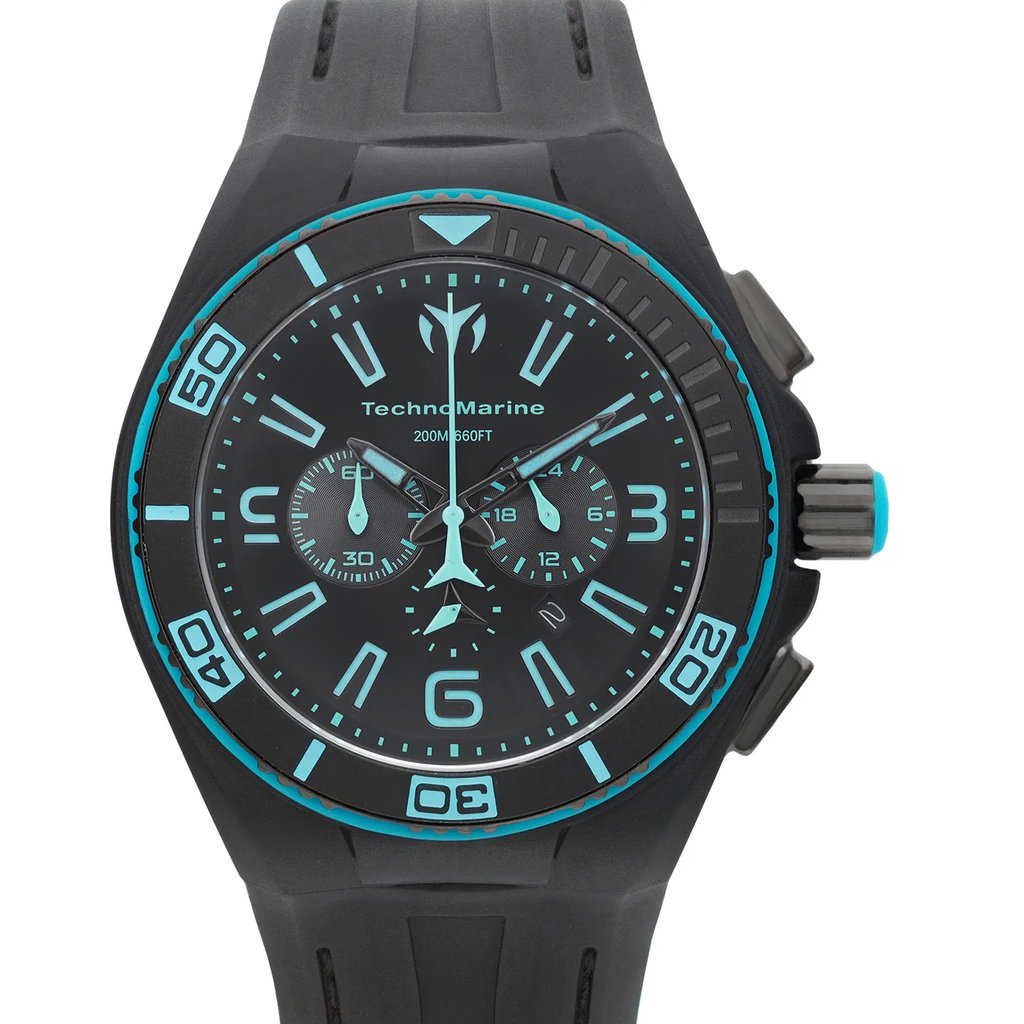 Up Close Front Facing Picture Of TechnoMarine 112003 Stainless Steel Watch Unworn Condition