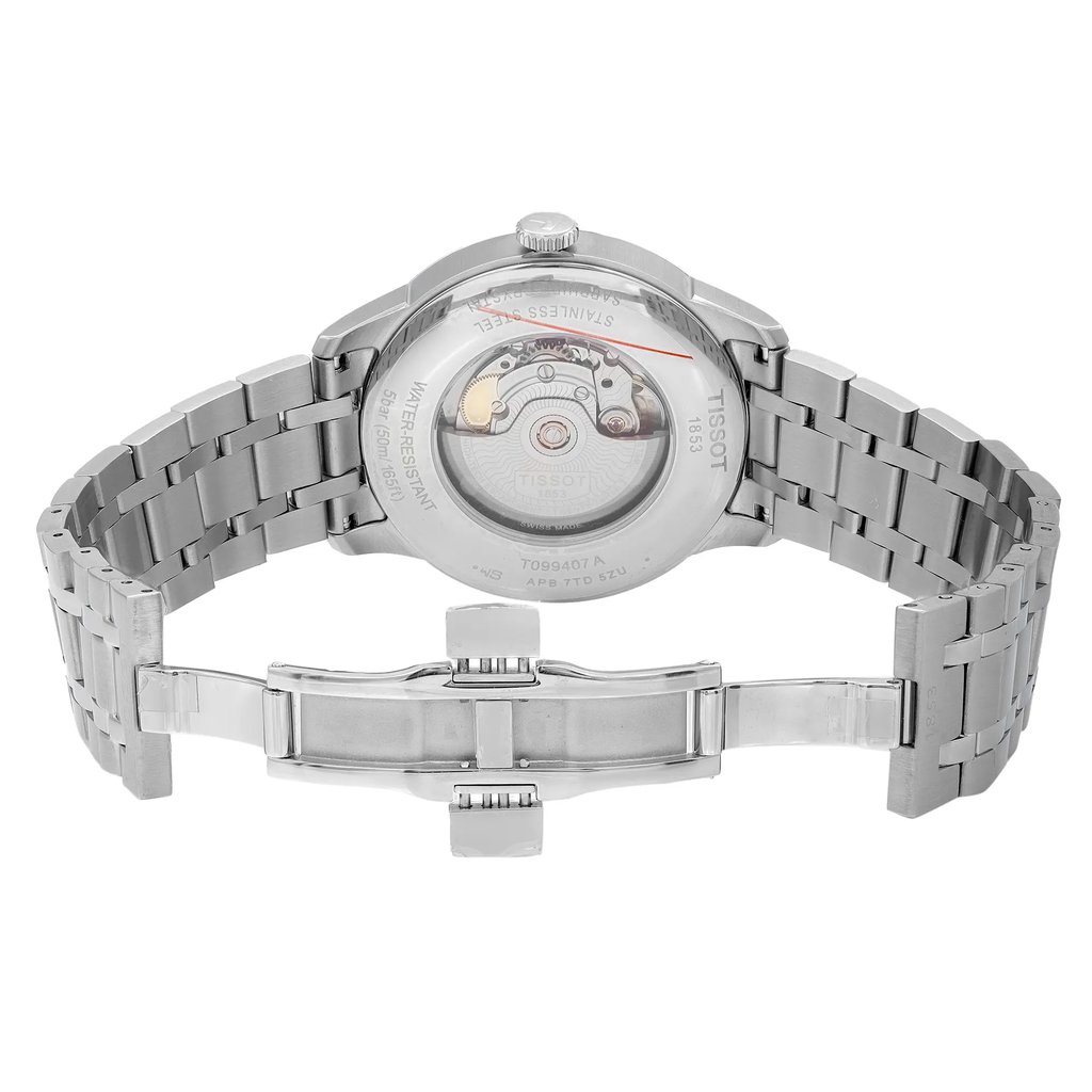 Back View Of Exhibition Back Case And Open Stainless Steel Band Of Tissot T099.407.11.033.00 Watch Display Model Condition