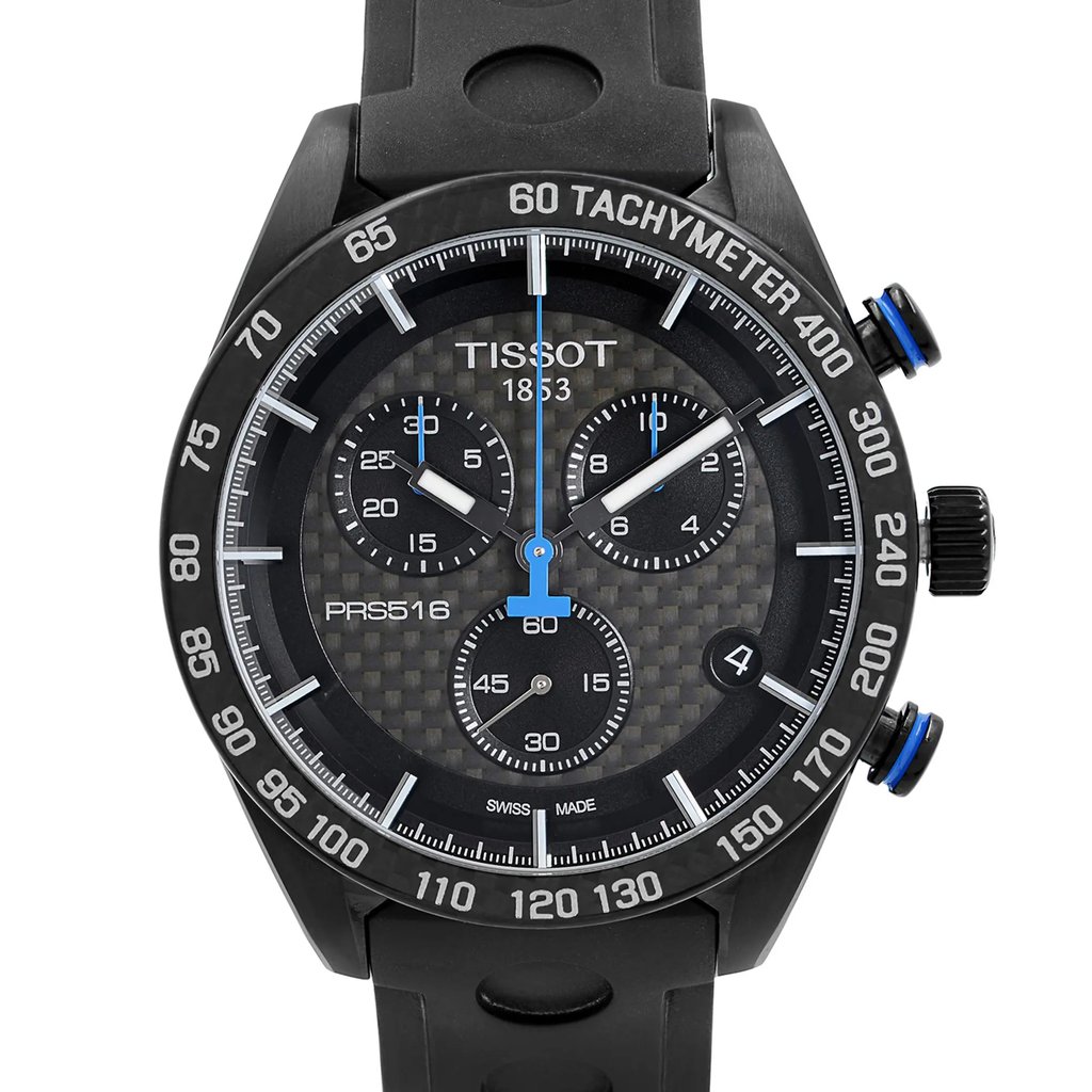 Up Close Front Facing Picture Of Tissot T100.417.37.201.00 Stainless Steel Watch New With Defects Condition
