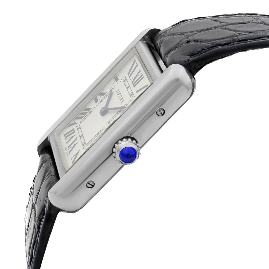 View Of Crown Facing Side Of Cartier W5200005 Stainless Steel Watch Pre Owned Condition