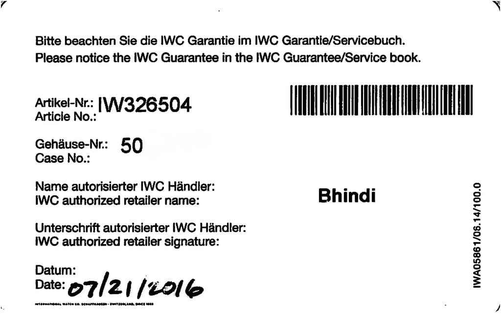 8th image of IWC IW326504 Wristwatch, PreOwned condition