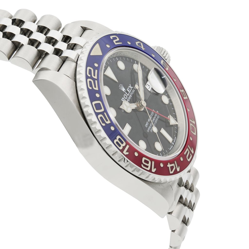 View Of Opposite Crown Facing Side Of Rolex 126710BLRO Stainless Steel Watch Pre Owned Condition