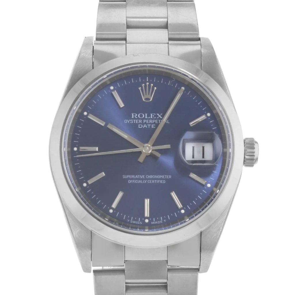 Up Close Front Facing Picture Of Rolex 15200 Stainless Steel Watch Pre Owned Condition
