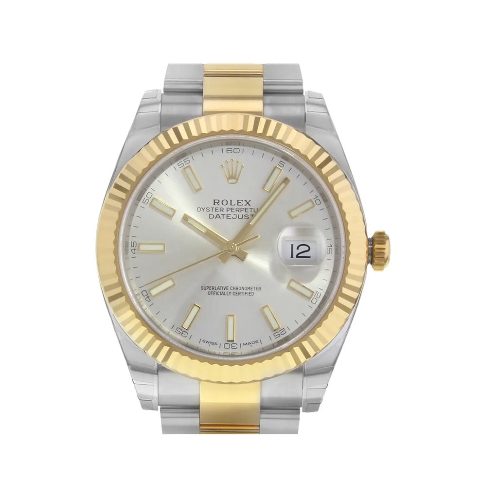 Up Close Front Facing Picture Of Rolex 126333 Stainless Steel Watch Pre Owned Condition