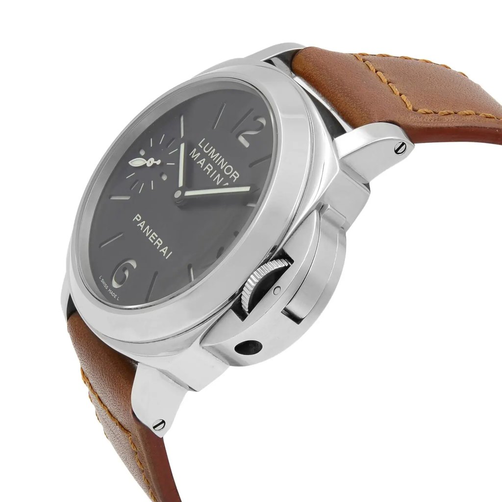 View Of Crown Facing Side Of Panerai PAM00111 Stainless Steel Watch Pre Owned Condition