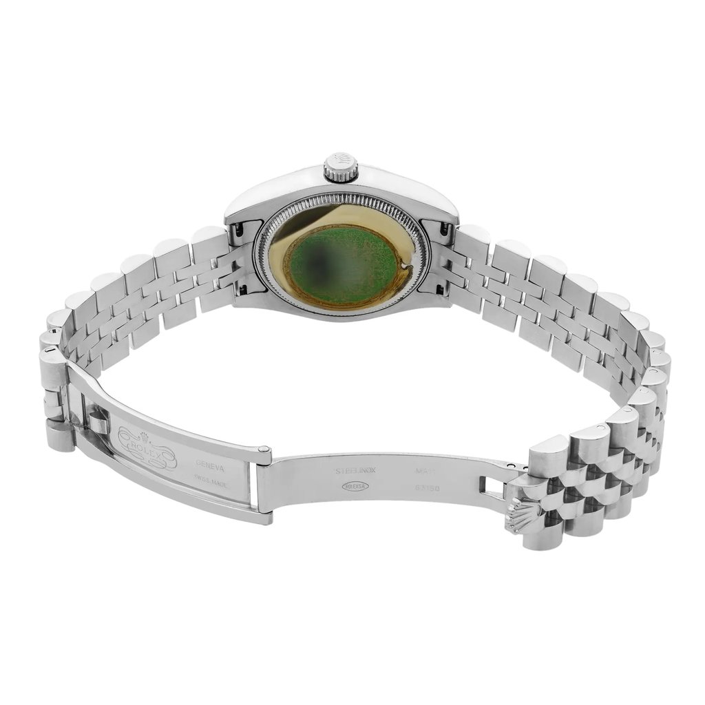 Back View Of {Caseback} Back Case And Open Stainless Steel Band Of Rolex 178274 Watch Pre Owned Condition