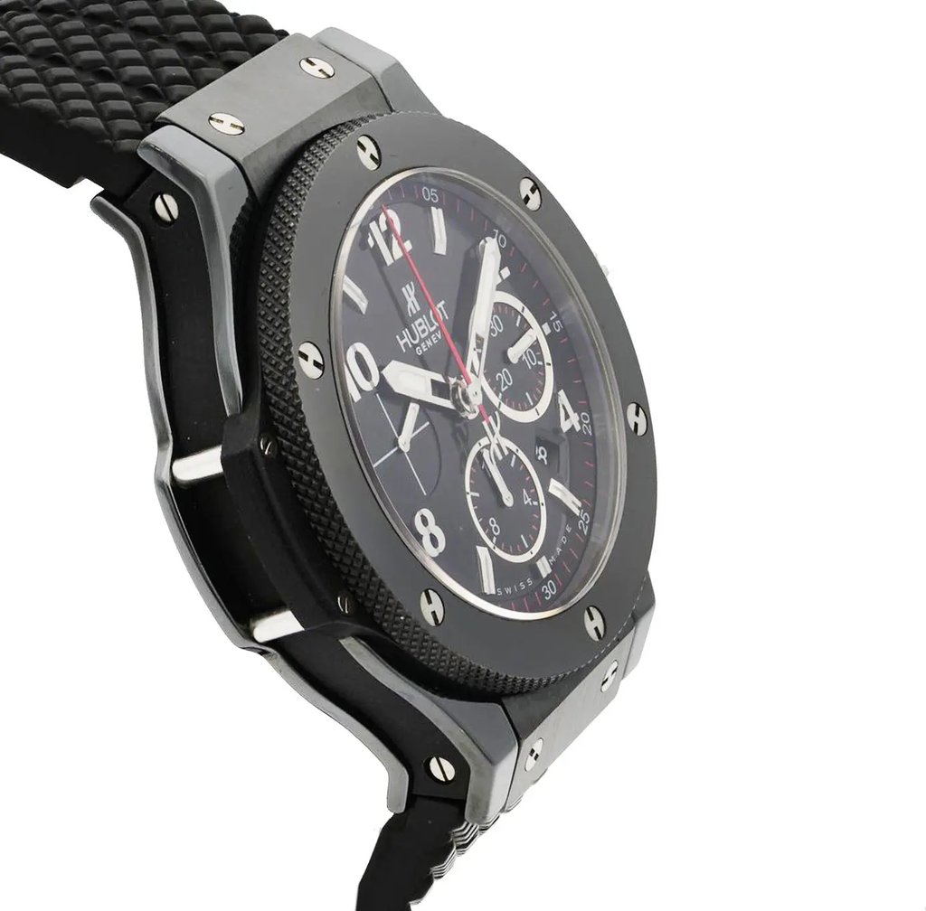 View Of Opposite Crown Facing Side Of Hublot 342.CX.130.RX Ceramic Watch Pre Owned Condition
