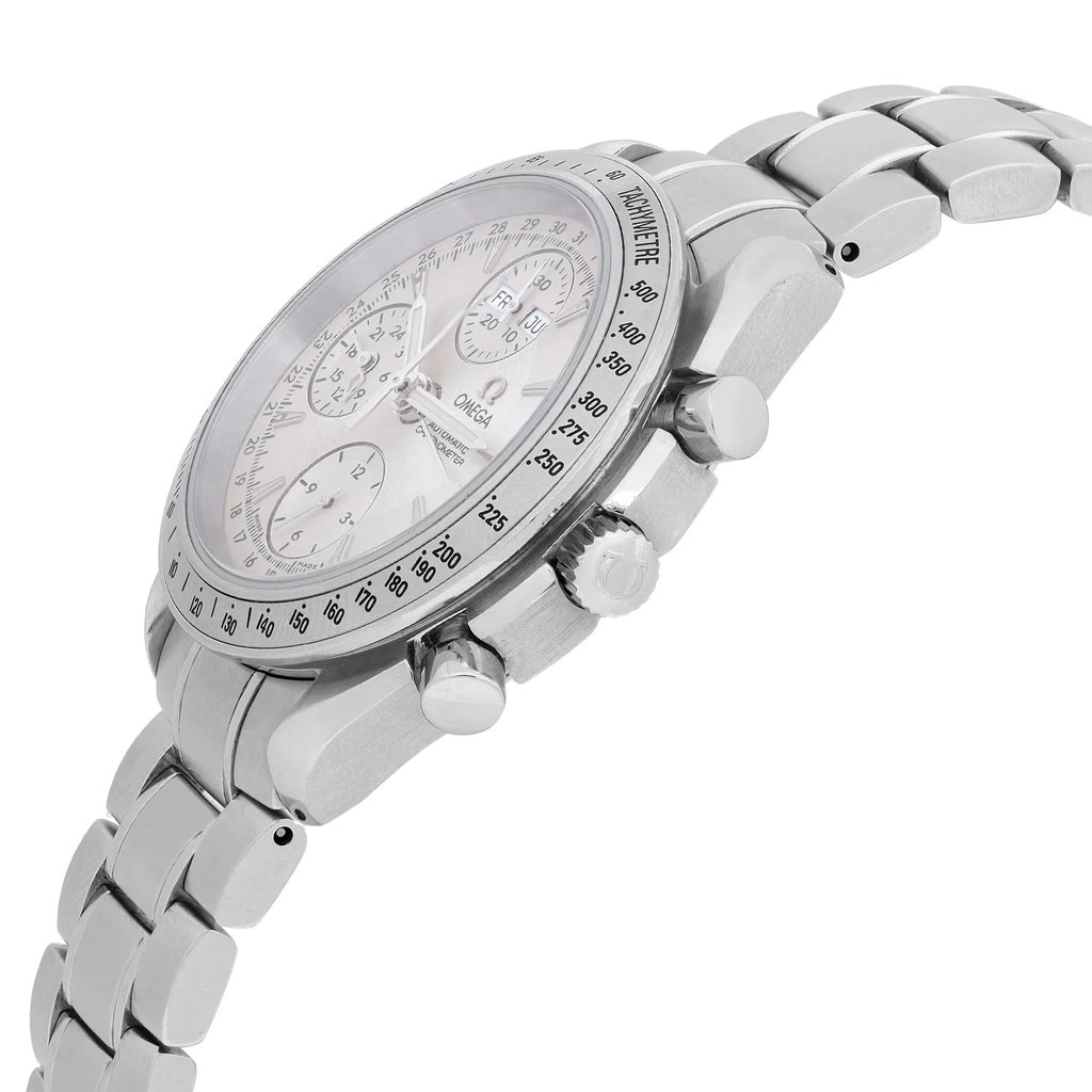View Of Crown Facing Side Of OMEGA 3221.30.00 Stainless Steel Watch Pre Owned Condition