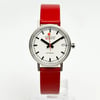Front Full View Of Mondaine A128.30008.16SBC Stainless Steel Watch Display Model Condition {Product Condition}