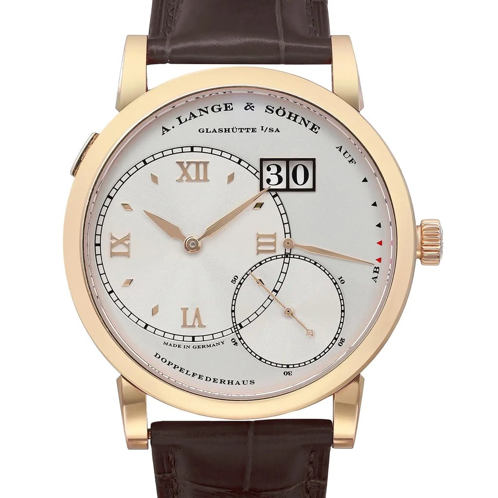 Up Close Front Facing Picture Of A. Lange & Söhne 115.032/LS1154AD Rose Gold Watch Pre Owned Condition