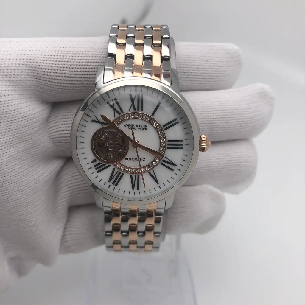 Up Close Front Facing Picture Of Anne Klein 12/2339MPRT Stainless Steel Watch New With Defects Condition