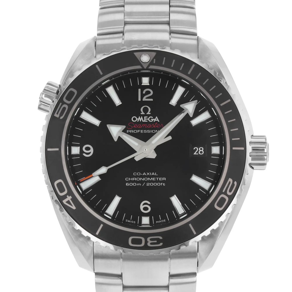 Up Close Front Facing Picture Of OMEGA 232.30.46.21.01.001 Stainless Steel Watch Unworn Condition