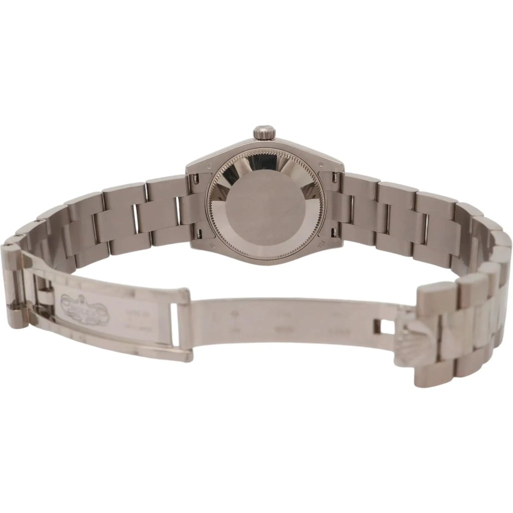 Back View Of Solid Back Case And Open White Gold Band Of Rolex 178279 Watch Pre Owned Condition